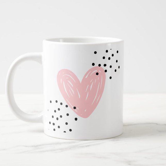 Caneca De Café Grande amor com partículas pretas design (Esquerda)