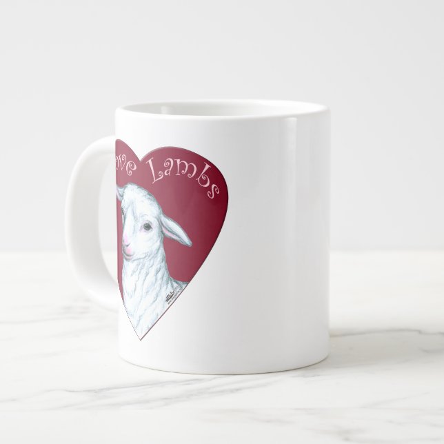 Caneca De Café Grande Amor Cordeiros (Frente Esquerda)