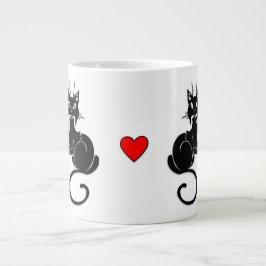 Caneca De Café Grande Amor de Gato Negro