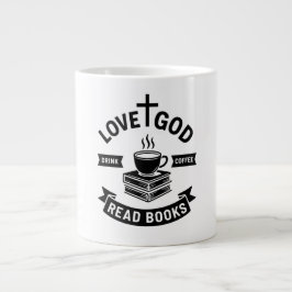 Caneca De Café Grande Amor Deus Beba Café Leia Livros Faith Vintage