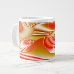 Caneca De Café Grande Amor e Abstrato 3D Rainbowart Dourado
