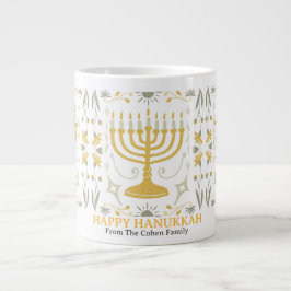 Caneca De Café Grande Amor e Luz | Simples Feliz Hanukkah família 