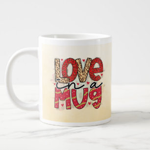 Caneca De Café Grande Amor em Namorados de Cartas Padradas de Mug