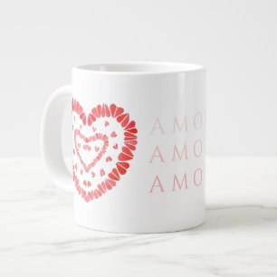 Caneca De Café Grande AMOR ESPANHOL AMA Grande Mug Branca