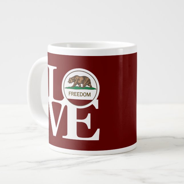 Caneca De Café Grande AMOR Freedom 20oz Mug Red (Frente Esquerda)