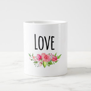 Caneca De Café Grande *~* AMOR INTENÇÃO EMOTO Buquê FLOR