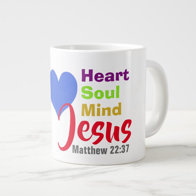 Caneca De Café Grande Amor Jesus - Jumbo Mug (Frente Esquerda)