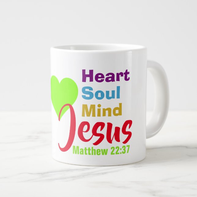 Caneca De Café Grande Amor Jesus - Jumbo Mug (Frente Esquerda)
