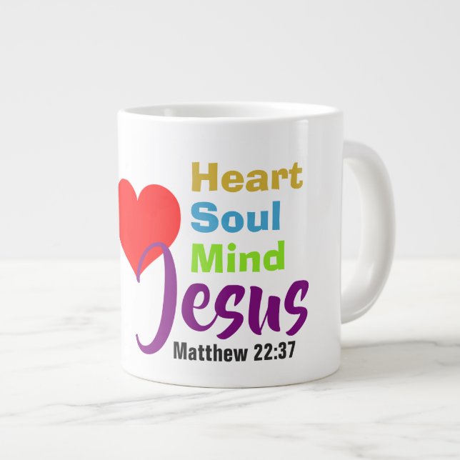 Caneca De Café Grande Amor Jesus - Jumbo Mug (Frente Esquerda)