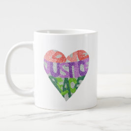 Caneca De Café Grande Amor, Justiça, Paz - Jumbo Mug