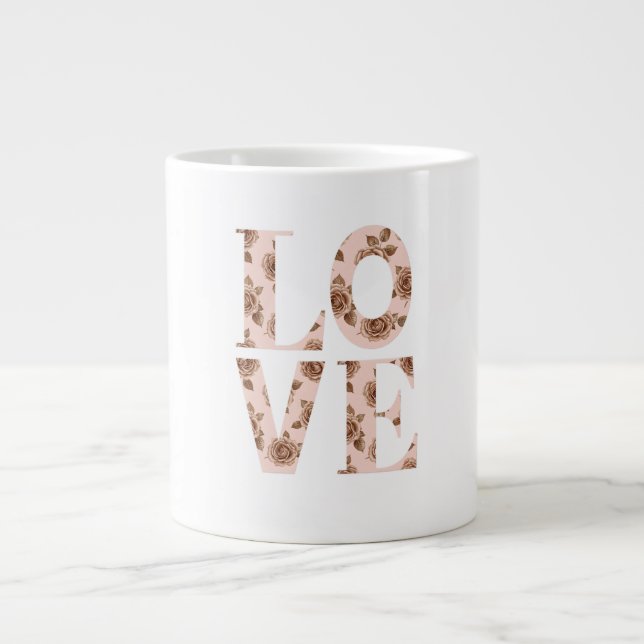 Caneca De Café Grande "Amor Romântico t Arte & Presentes" (Frente)