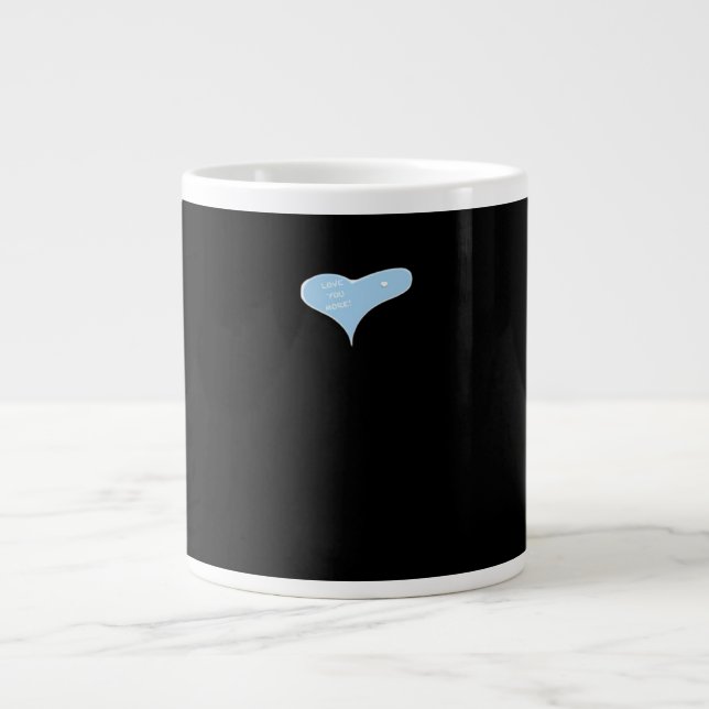 Caneca De Café Grande Amor Você Mais Design Mínimo Estilo Azul (Frente)