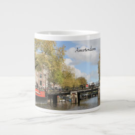 Caneca De Café Grande Amsterdã, Canal, Ponte, Embarcação Doméstica, Espí