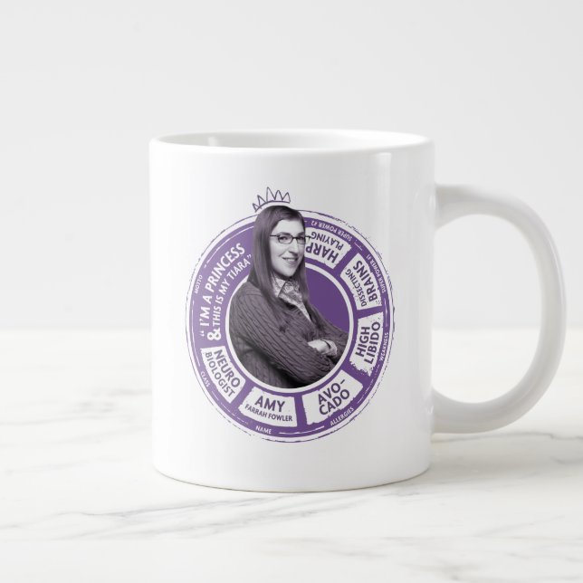 Caneca De Café Grande Amy Farrah Fowler Info Graphic (Direita)