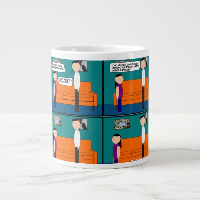 Caneca De Café Grande Anéis de cebola (Frente)
