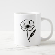 Anêmona de Tinta Arte Minimalista de Pincelada Flo