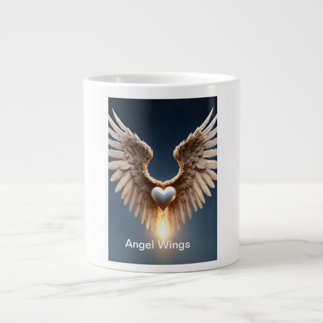 Caneca De Café Grande Angel Wings Jumbo Specialty Mug (Frente)
