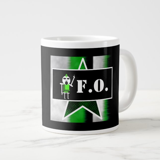 Caneca De Café Grande Angry Alien [ SKULLien ] Coffee Mug  (Frente Esquerda)