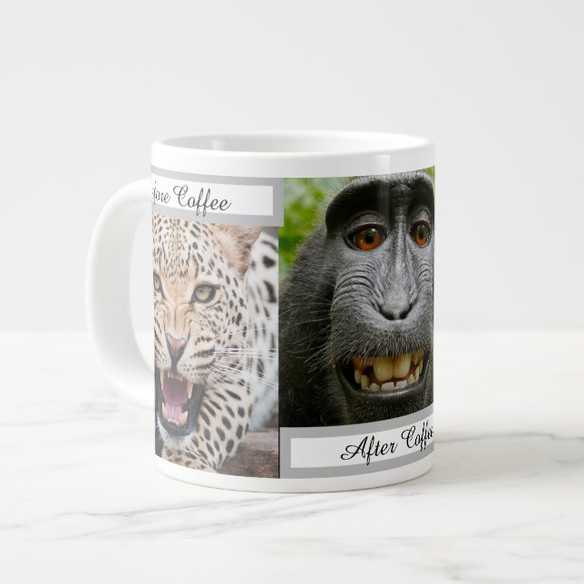 Caneca De Café Grande Animais de café (Frente Esquerda)
