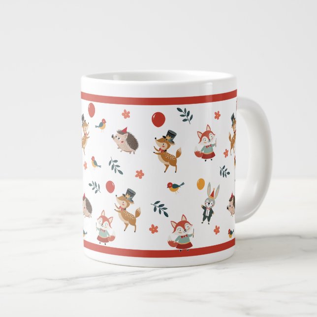 Caneca De Café Grande Animais festivos  (Frente Esquerda)