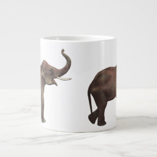 Caneca De Café Grande Animais Selvagens Vintage, Bons Elefantes Asiátic