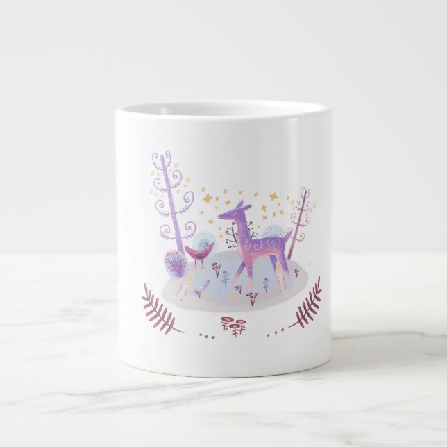 Caneca De Café Grande animal florestal (Frente)