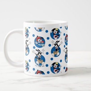 Caneca De Café Grande Animaniacs Padrão de círculo Yakko, Wakko e Dot