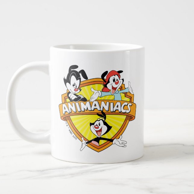 Caneca De Café Grande Animaniacs | Warner Brothers & Sister WB Shield (Esquerda)