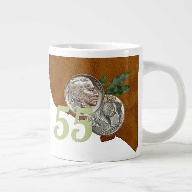 Caneca De Café Grande Aniversário "55" de níquel duplo (Direita)