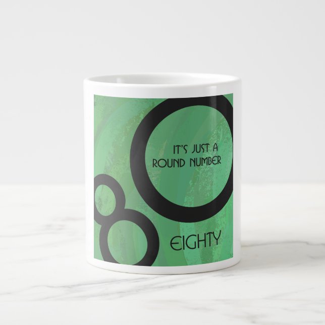 Caneca De Café Grande Aniversário da 80 da Década Verde (Frente)