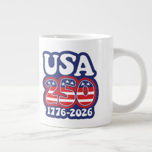 Caneca De Café Grande Aniversário de 250 anos da América - Groovy EUA 25