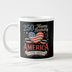 Caneca De Café Grande Aniversário de 250 anos EUA 250 Anos
