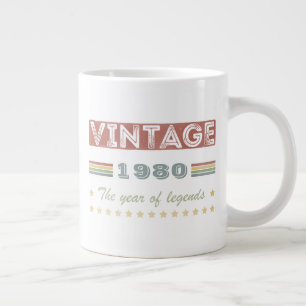 Caneca De Café Grande aniversário de 40 anos Gift Idea Vintage 1980
