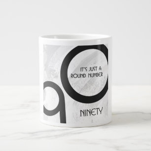 Caneca De Café Grande Aniversário de 90 Décadas Branco