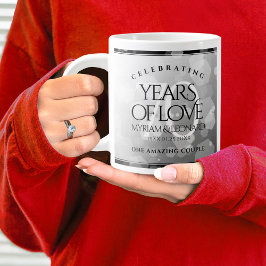Caneca De Café Grande Aniversário de Casamento do Platinum 70 Elegante
