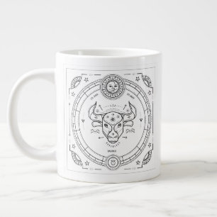 Caneca De Café Grande Aniversário Personalizado de Taurus Zodiac