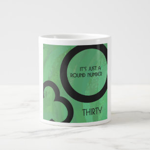 Caneca De Café Grande Aniversário verde de 30 décadas