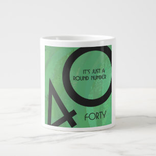 Caneca De Café Grande Aniversário Verde de 40 Décadas