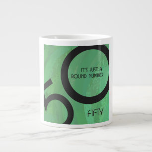 Caneca De Café Grande Aniversário Verde de 50 Décadas