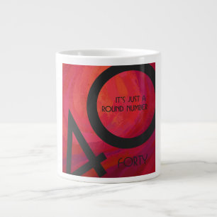Caneca De Café Grande Aniversário Vermelho de 40 Décadas