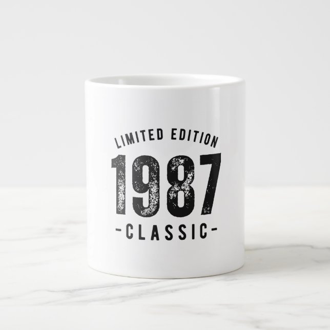 Caneca De Café Grande Ano de Nascimento Clássico de 1987 (Frente)