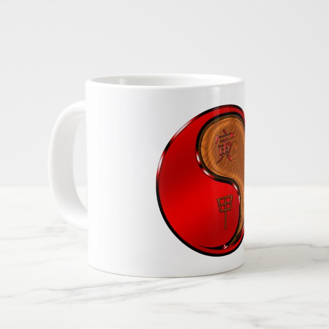 Caneca De Café Grande Ano do Tigre de Madeira (Frente Esquerda)
