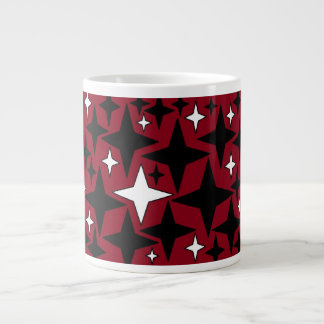 Caneca De Café Grande Anos novos de Natal estrelas preto branco fundo ve