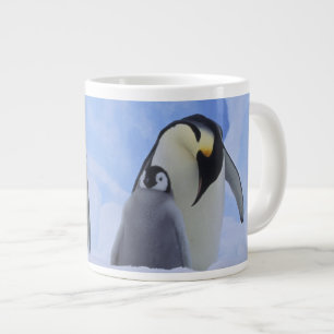 Caneca De Café Grande Antártida. Pinguins-imperadores e filhote