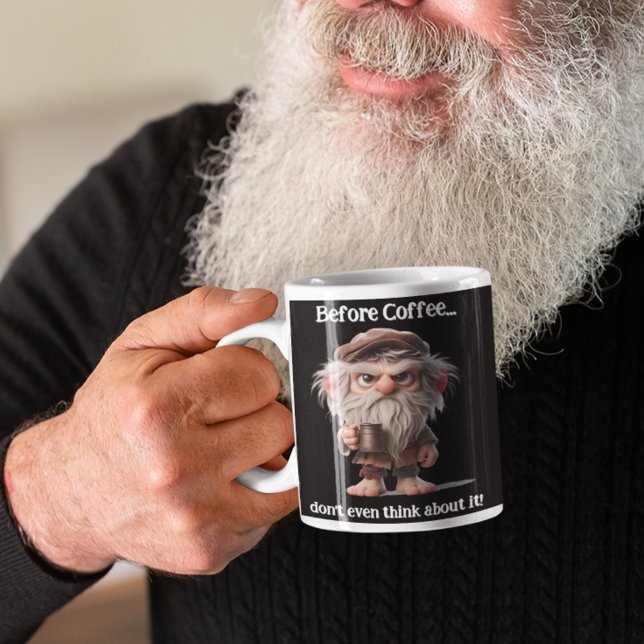 Caneca De Café Grande Antes do café... nem pense nisso (Criador carregado)