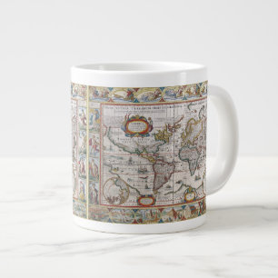 Caneca De Café Grande Antiguidades do Mapa Mundial