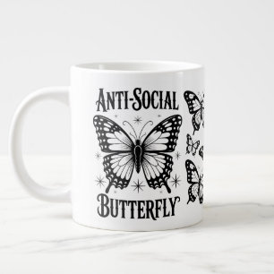 Caneca De Café Grande Antismosscópio de borboletas antissociais - Mug es