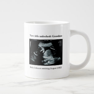 Caneca De Café Grande Anúncio de Gravidez com Ultrassom – Vovó vai ser