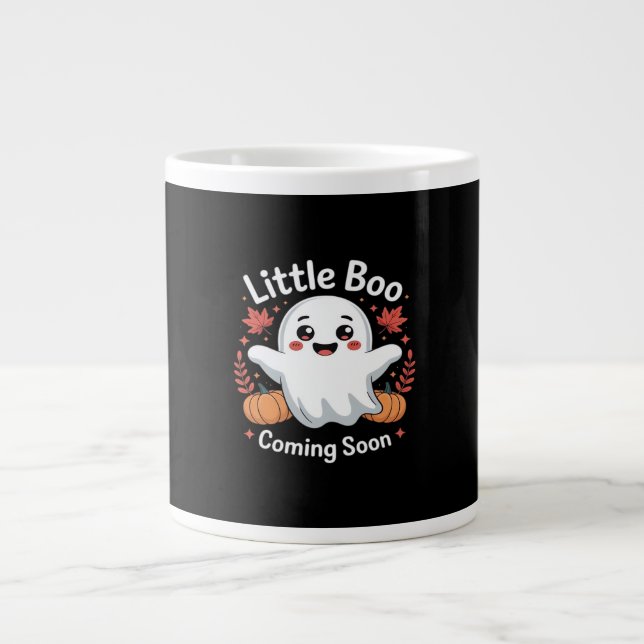 Caneca De Café Grande Anúncio de Gravidez no Dia das Bruxas (Frente)