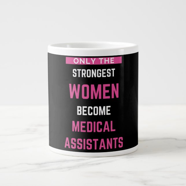Caneca De Café Grande Apenas As Mulheres Mais Fortes Se Tornam Assistent (Frente)